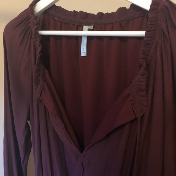 Red-Violet Ruffled Dress - Picture 2 of 4